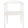 Juneau Leather Woven Accent Chair, White - Accent Seating - 1 - thumbnail