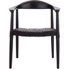 Juneau Leather Woven Accent Chair, Black - Accent Seating - 1 - thumbnail