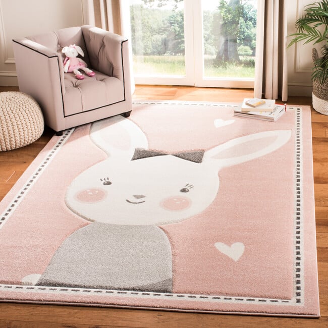 Hazel Bunny Kids' Rug, Blush - Rugs - 3