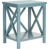 Candence Cross Back End Table, Teal - Accent Tables - 3