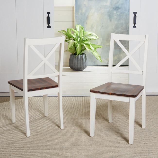 Silio X Back Accent Chair, White/Natural - Accent Seating - 2