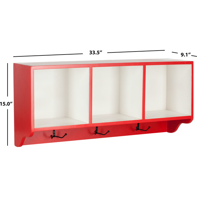 Alice Storage Wall Shelf, Red/White - Wall Décor - 4