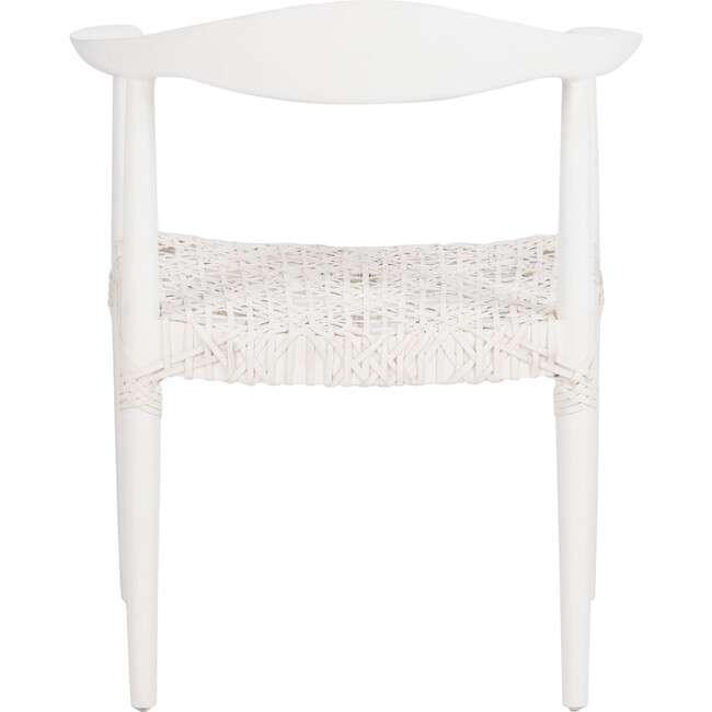 Juneau Leather Woven Accent Chair, White - Accent Seating - 3