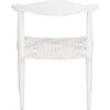 Juneau Leather Woven Accent Chair, White - Accent Seating - 3