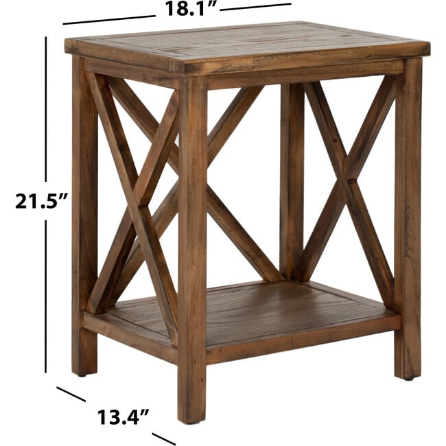 Candence Cross Back End Table, Oak - Accent Tables - 4