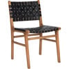 Taika Woven Leather Accent Chair, Black - Accent Seating - 4