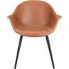 Set of 2 Dublin Midcentury Modern Leather Tub Chair, Cognac/Black - Accent Seating - 2