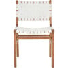 Taika Woven Leather Accent Chair, White - Accent Seating - 2