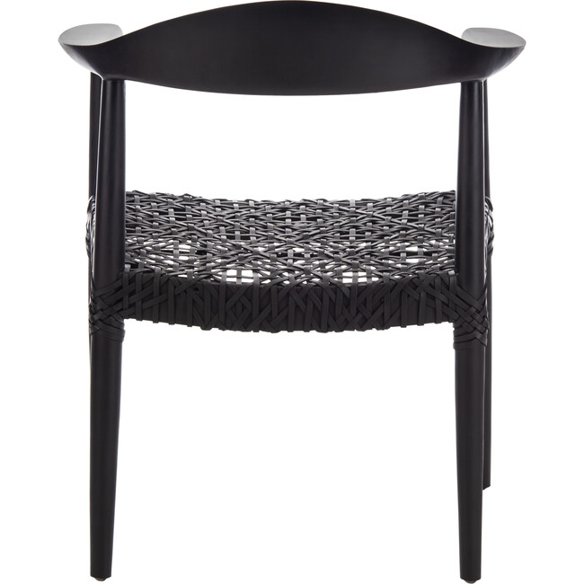 Juneau Leather Woven Accent Chair, Black - Accent Seating - 3