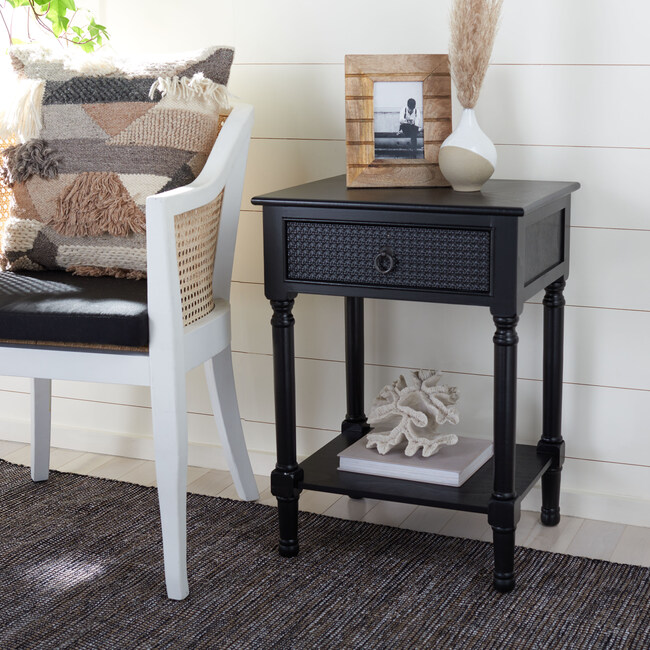 Haines 1-Drawer Accent Table, Black