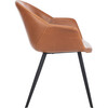 Set of 2 Dublin Midcentury Modern Leather Tub Chair, Cognac/Black - Accent Seating - 3