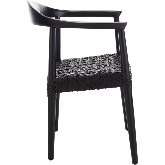 Juneau Leather Woven Accent Chair, Black - Accent Seating - 4