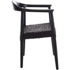Juneau Leather Woven Accent Chair, Black - Accent Seating - 4