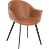 Set of 2 Dublin Midcentury Modern Leather Tub Chair, Cognac/Black - Accent Seating - 4
