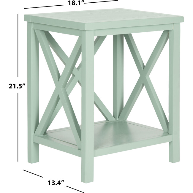 Candence Cross Back End Table, Dusty Green - Accent Tables - 4