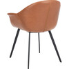 Set of 2 Dublin Midcentury Modern Leather Tub Chair, Cognac/Black - Accent Seating - 5