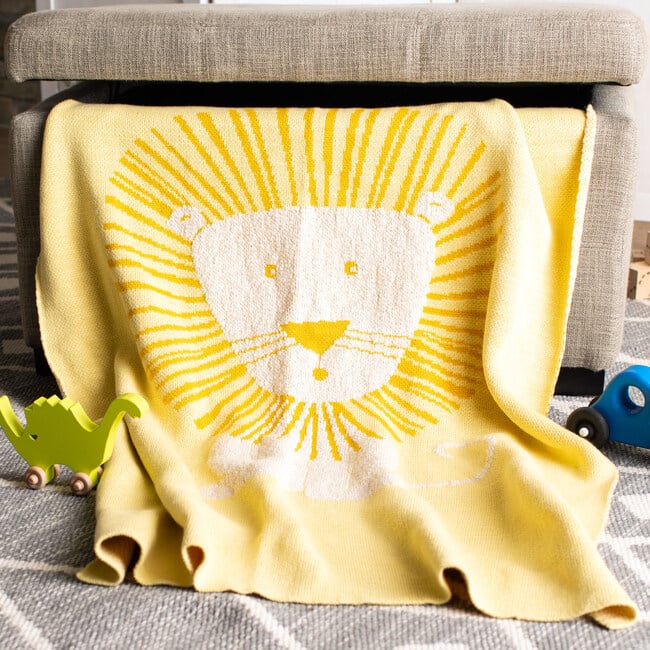 Dandy Lion Baby Throw Blanket, Yellow - Blankets - 2