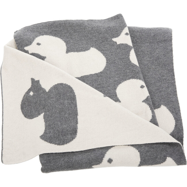 Duckie Baby Throw Blanket, Grey