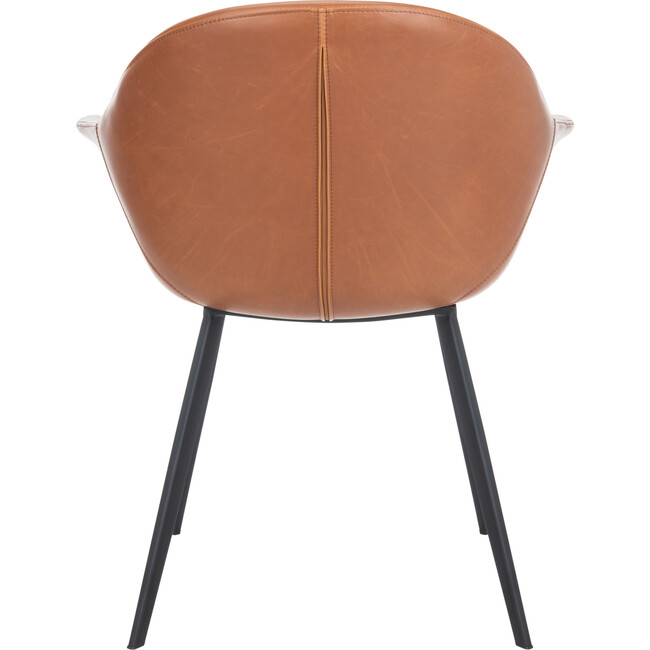 Set of 2 Dublin Midcentury Modern Leather Tub Chair, Cognac/Black - Accent Seating - 6