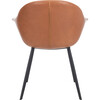 Set of 2 Dublin Midcentury Modern Leather Tub Chair, Cognac/Black - Accent Seating - 6