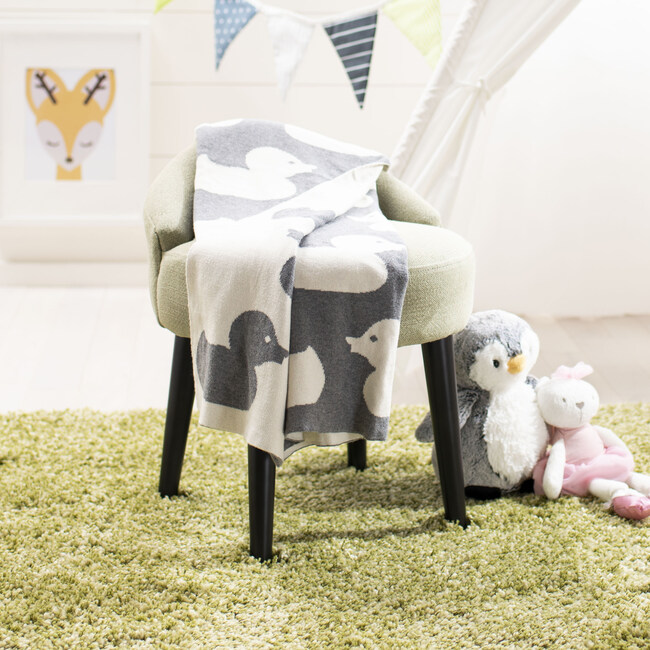 Duckie Baby Throw Blanket, Grey - Blankets - 2