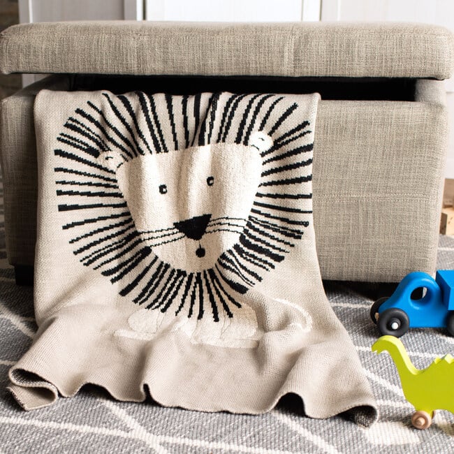 Dandy Lion Baby Throw Blanket, Grey - Blankets - 2