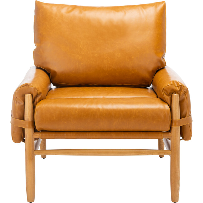 Oslo Mid Century Arm Chair, Caramel/Natural