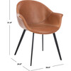 Set of 2 Dublin Midcentury Modern Leather Tub Chair, Cognac/Black - Accent Seating - 7