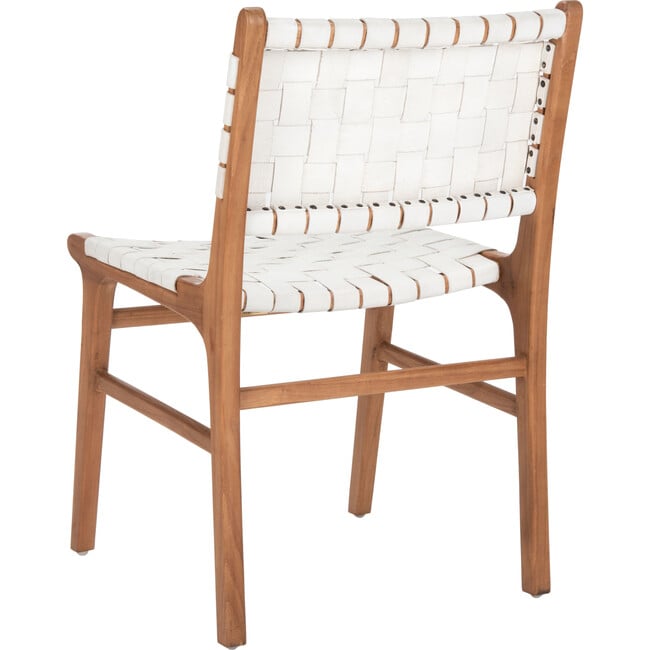 Taika Woven Leather Accent Chair, White - Accent Seating - 5