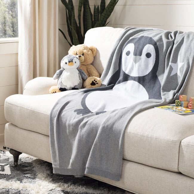 Olly Baby Throw Blanket, Grey - Blankets - 3