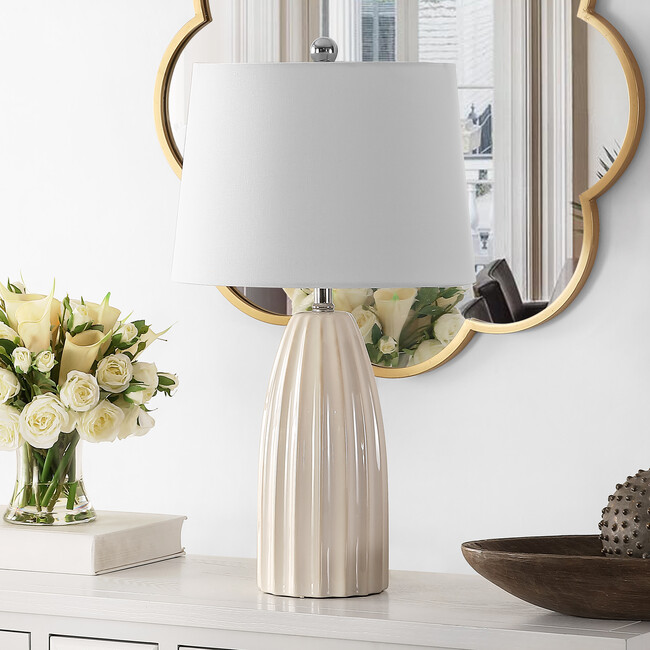 Kayden Ceramic Table Lamp, Cream - Lighting - 3