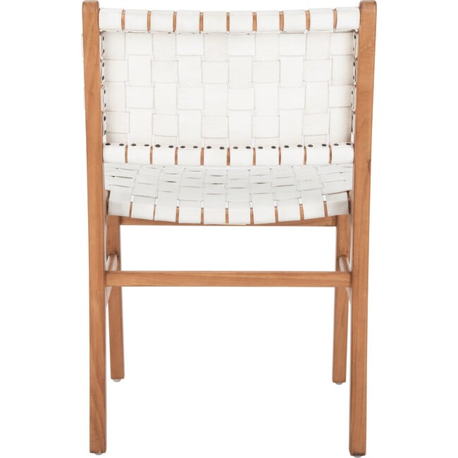 Taika Woven Leather Accent Chair, White - Accent Seating - 6