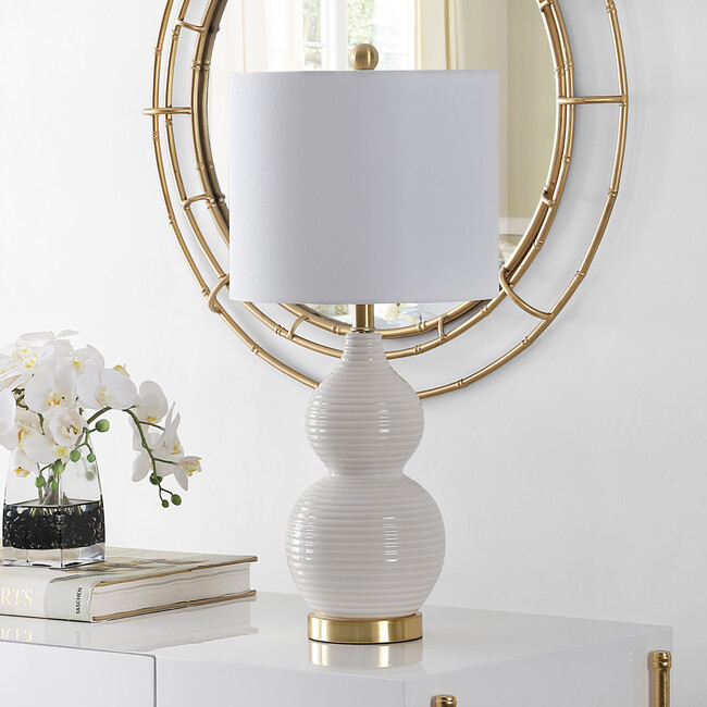 Emery Mosaic Table Lamp, Ivory - Lighting - 3