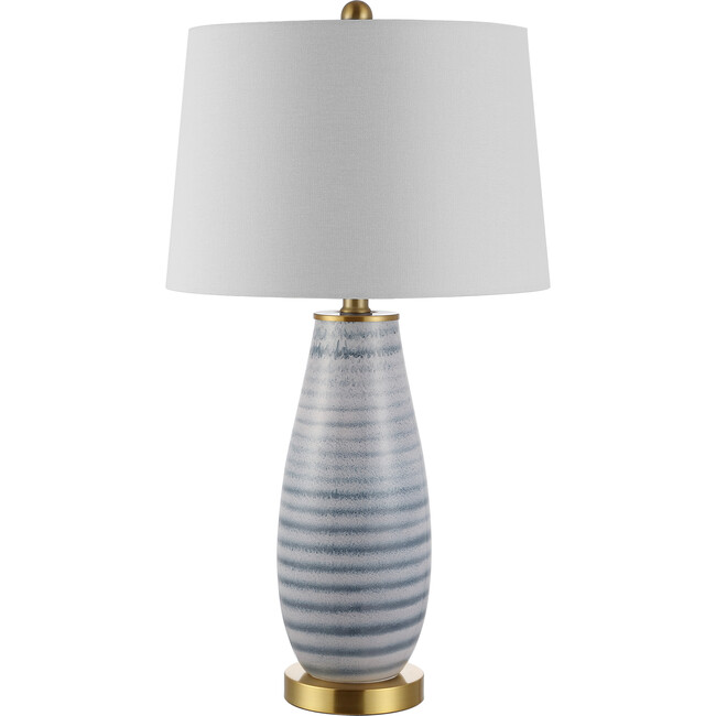 Eliana Ceramic Table Lamp, Blue Organic Stripe