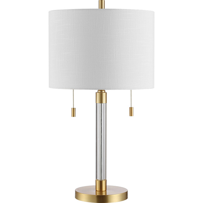 Bixby Table Lamp, Clear/Brass