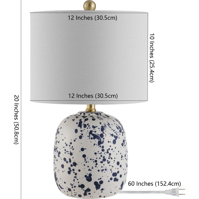 Wallace Ceramic Table Lamp, Blue/White - Lighting - 3