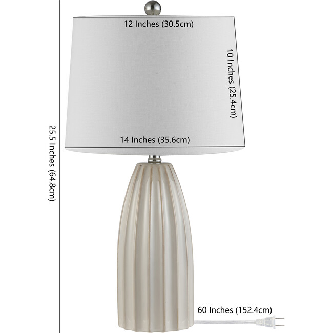 Kayden Ceramic Table Lamp, Cream - Lighting - 5