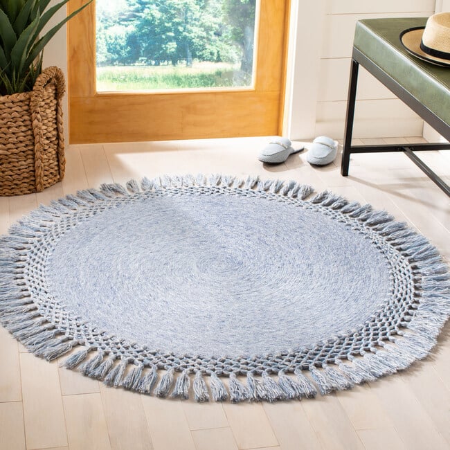 Sahara Taylor Round Rug, Blue Denim - Rugs - 2