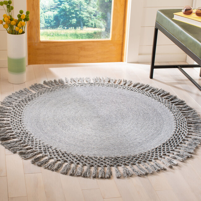 Sahara Taylor Round Rug, Silver - Rugs - 2