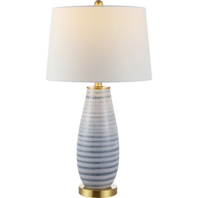 Eliana Ceramic Table Lamp, Blue Organic Stripe - Lighting - 4