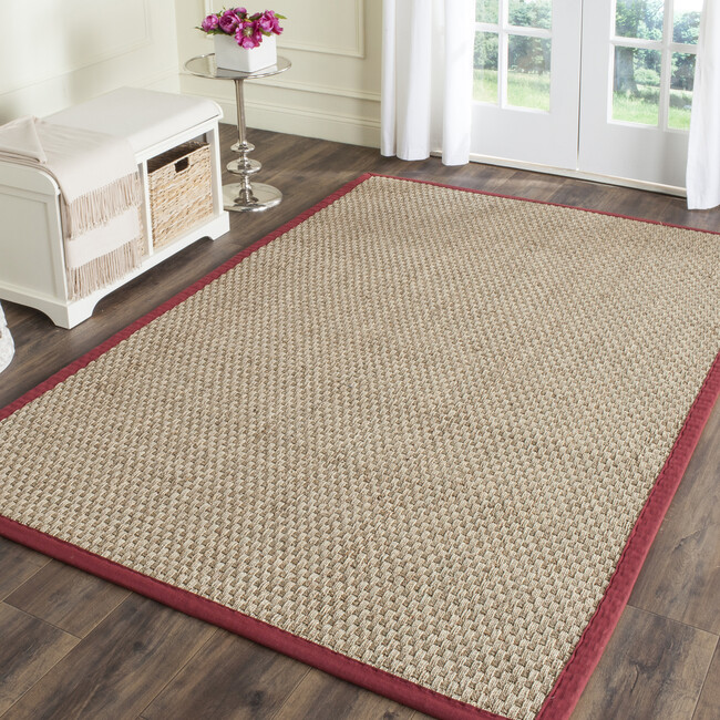 Natural Fiber Ruby Rug, Beige/Red - Rugs - 2