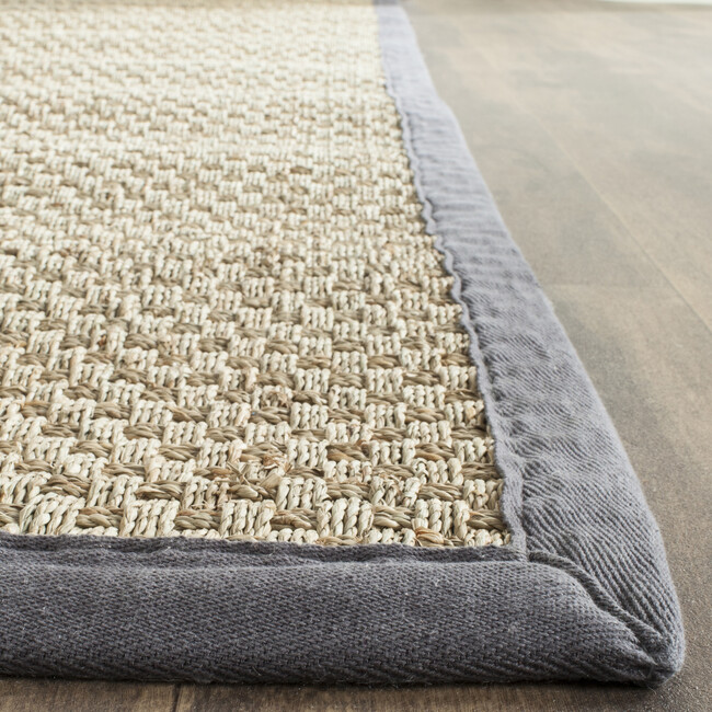 Natural Fiber Ruby Rug, Beige/Dark Grey - Rugs - 5