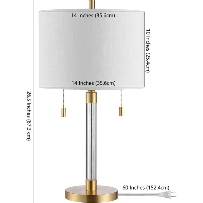 Bixby Table Lamp, Clear/Brass - Lighting - 5