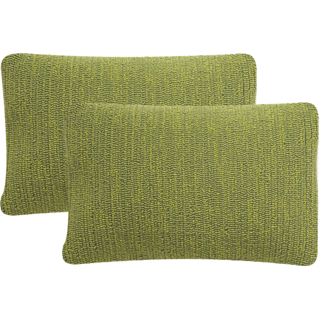 Set of 2 Soleil Solid Indoor/Outdoor Pillow, Tropical Green