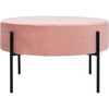Lisbon Round Cocktail Ottoman, Dusty Rose - Ottomans - 1 - thumbnail