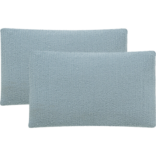 Set of 2 Soleil Solid Indoor/Outdoor Pillow, Baby Blue