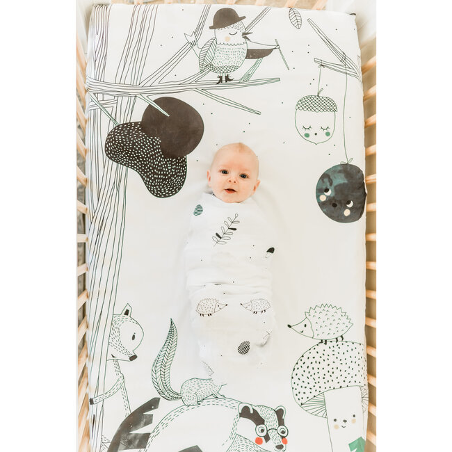 Hedgehog and Mushrooms Bamboo Swaddle - Swaddles - 2