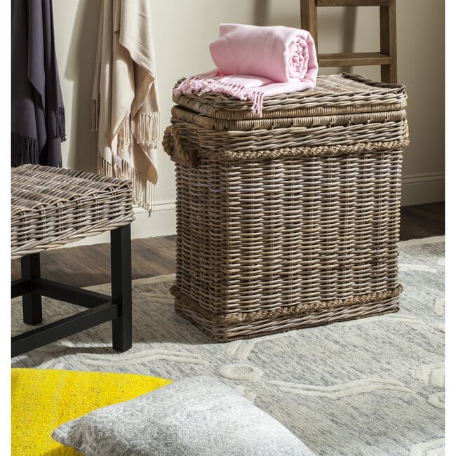 Sidonie Wicker Storage Hamper, Grey - Storage - 2