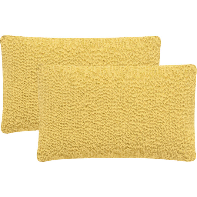 Set of 2 Soleil Solid Indoor/Outdoor Pillow, Yellow
