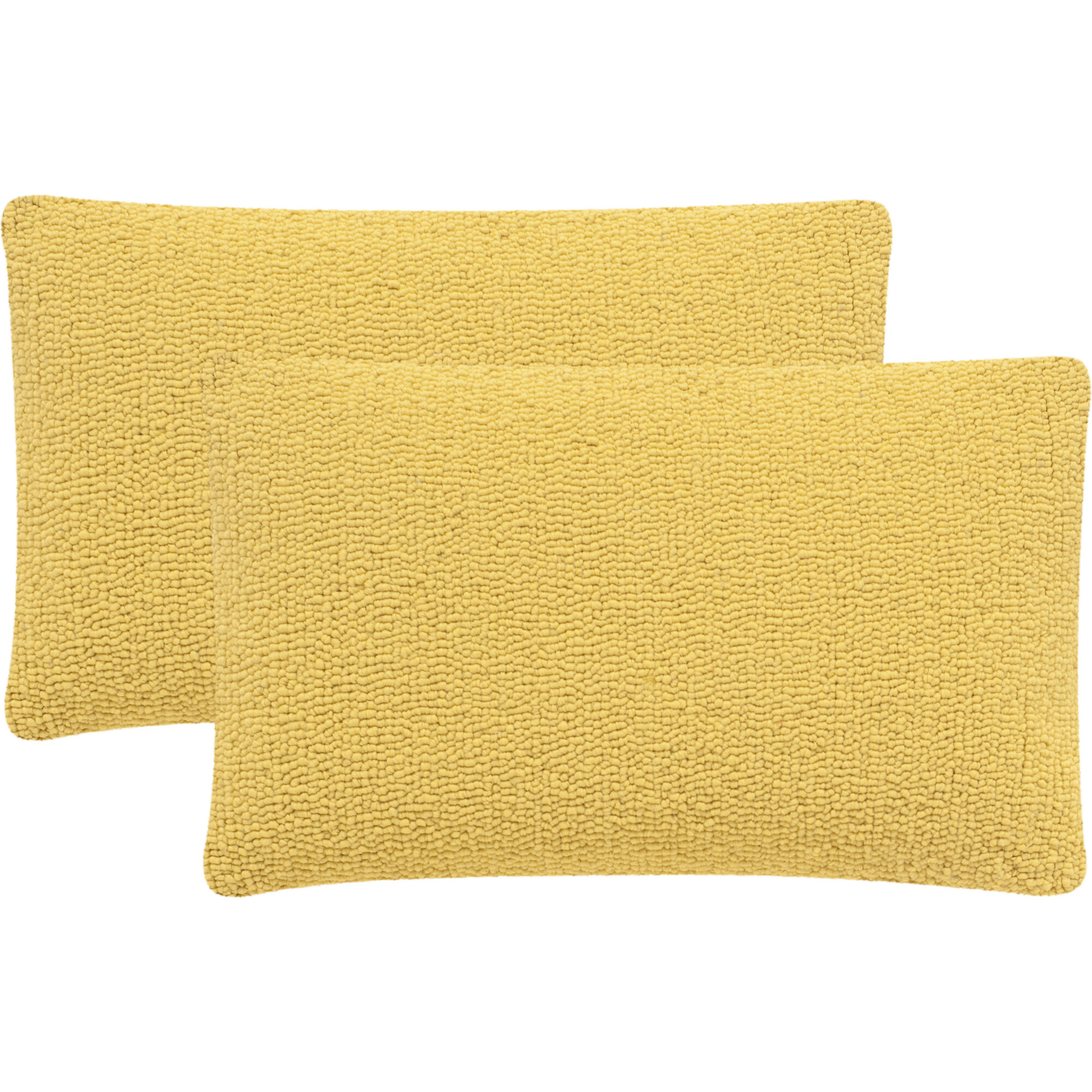 Set of 2 Soleil Solid Indoor/Outdoor Pillow, Yellow - Decorative Pillows - 1